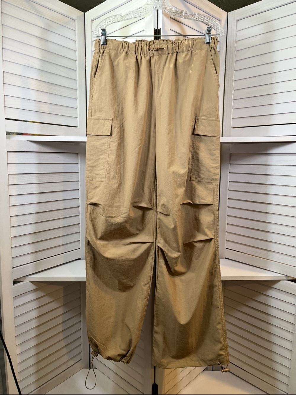 New Love Tree Cargo Jogger Pants in Tan